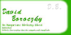 david boroczky business card